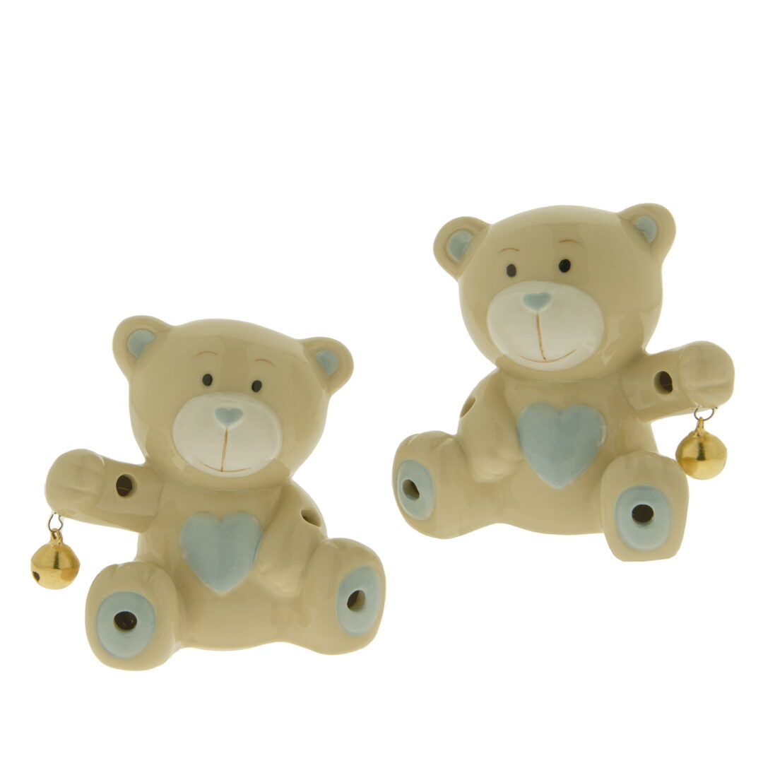 BOMBONIERA ORSO CELESTE CUORE LED - ETM