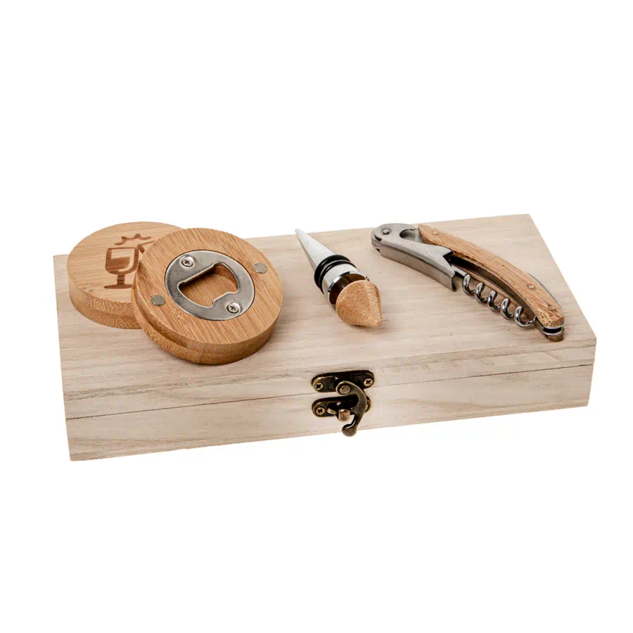 BOMBONIERA UTENSILE SET VINO APRIBOTTIGLIA CAVATAPPI CON TAPPO ERMETICO - ETM