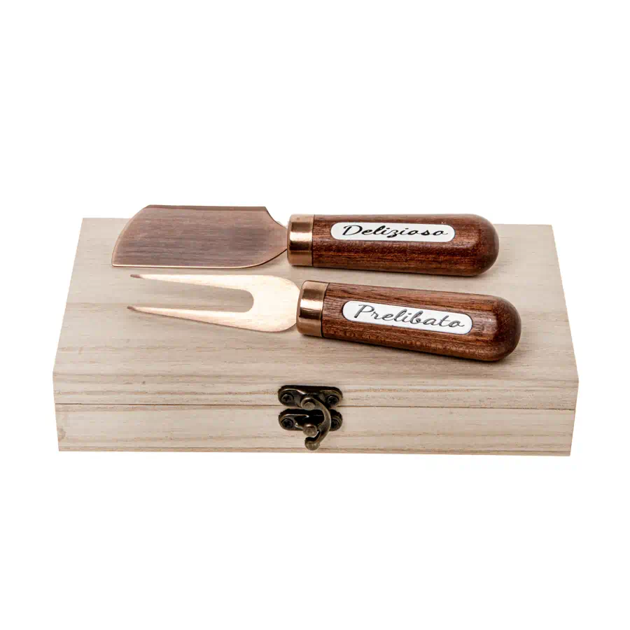 BOMBONIERA UTENSILE SET FORMAGGIO CON FRASE - ETM
