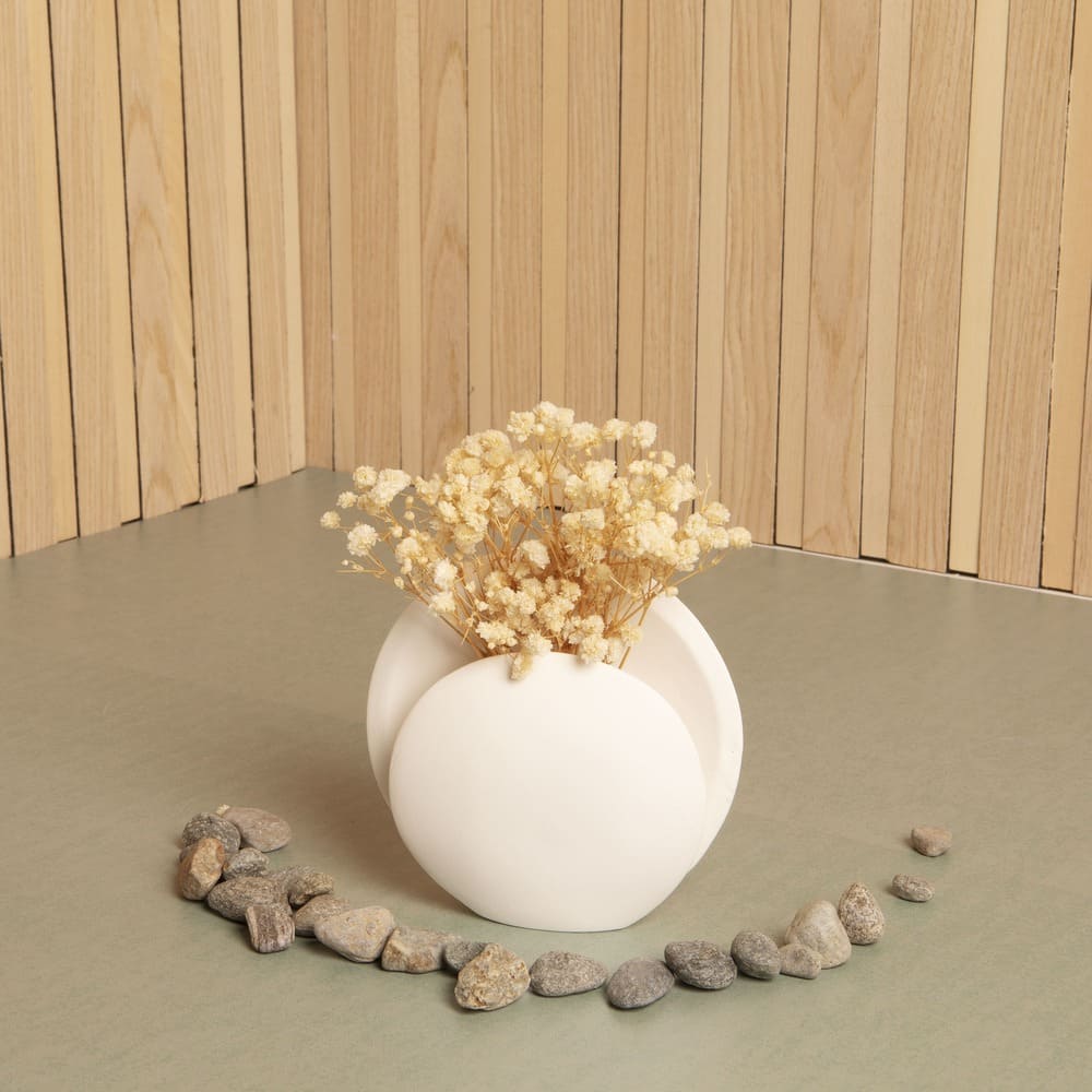 Vaso rotondo con fiori – Bomboniere Claraluna