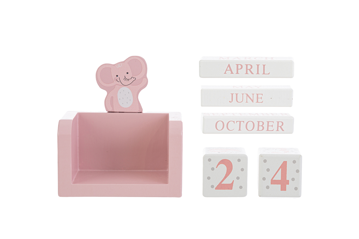 BOMBONIERA DATARIO CALENDARIO ANIMALETTI ROSA - immagine 2