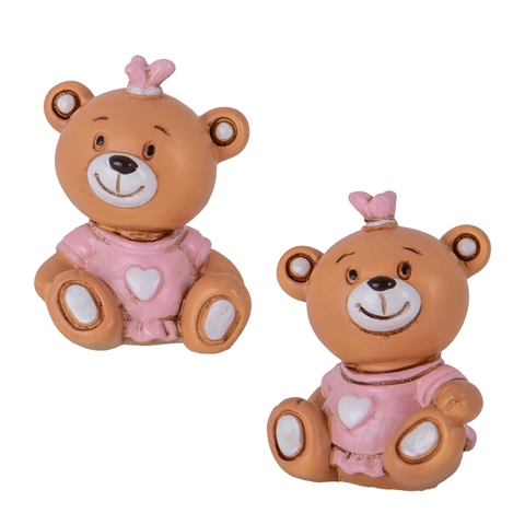 Bomboniere Battesimo Baby Orsetto Rosa con Cuore
