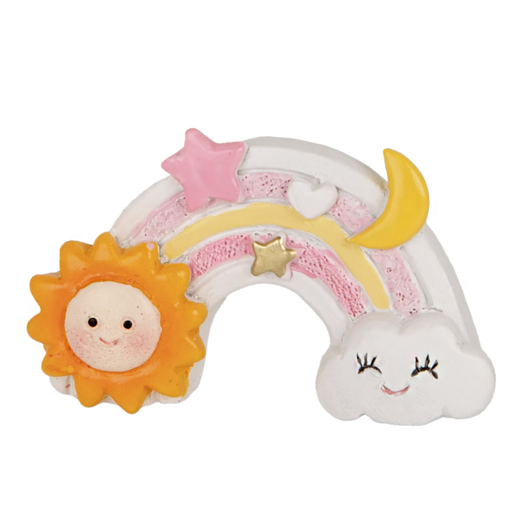 Bomboniere Battesimo MAgnete Arcobaleno Rosa
