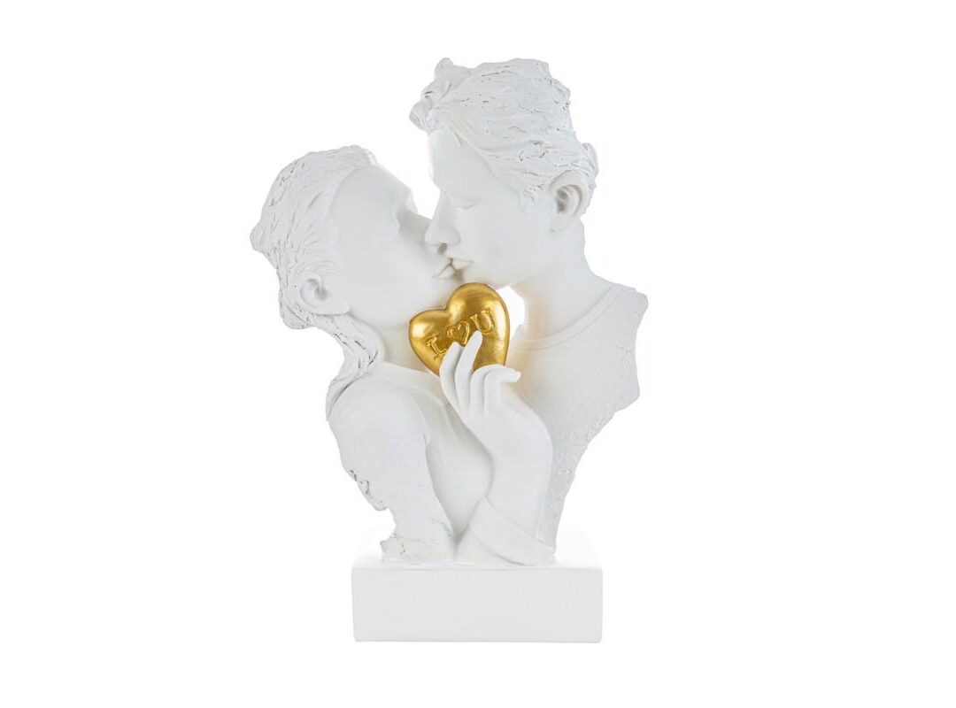 BOMBONIERA MATRIMONIO COPPIA BACIO RESINA
