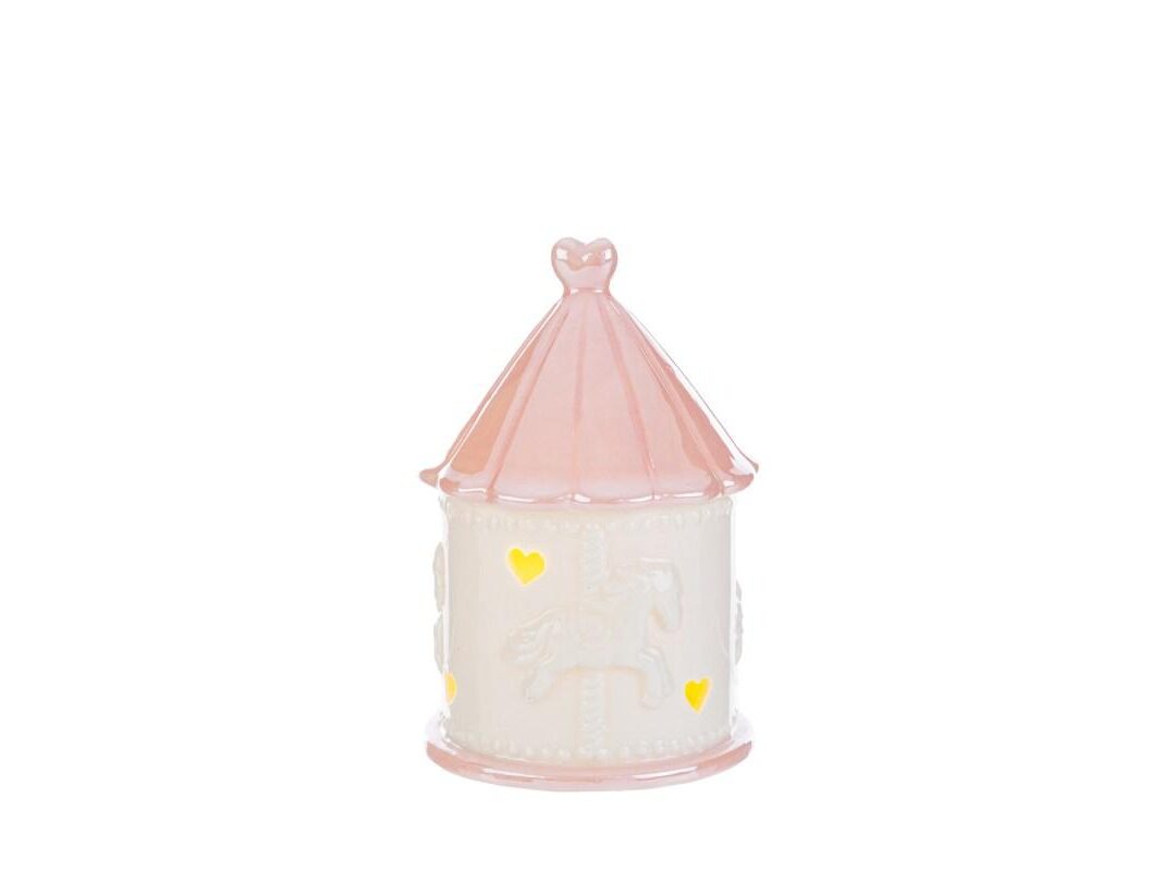 BOMBONIERA BATTESIMO GIOSTRINA LED ROSA CON ASTUCCIO