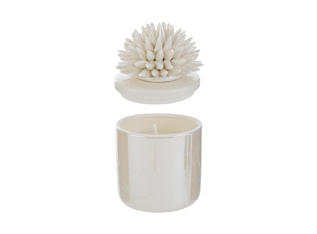 BOMBONIERA MATRIMONIO SCATOLA CANDELA CORALLO PORCELLANA CON ASTUCCIO