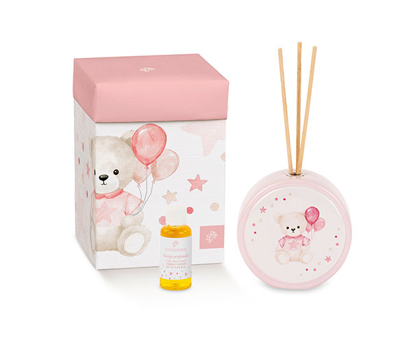 Bomboniere Battesimo Profumatore Orsetto Bimba Rosa
