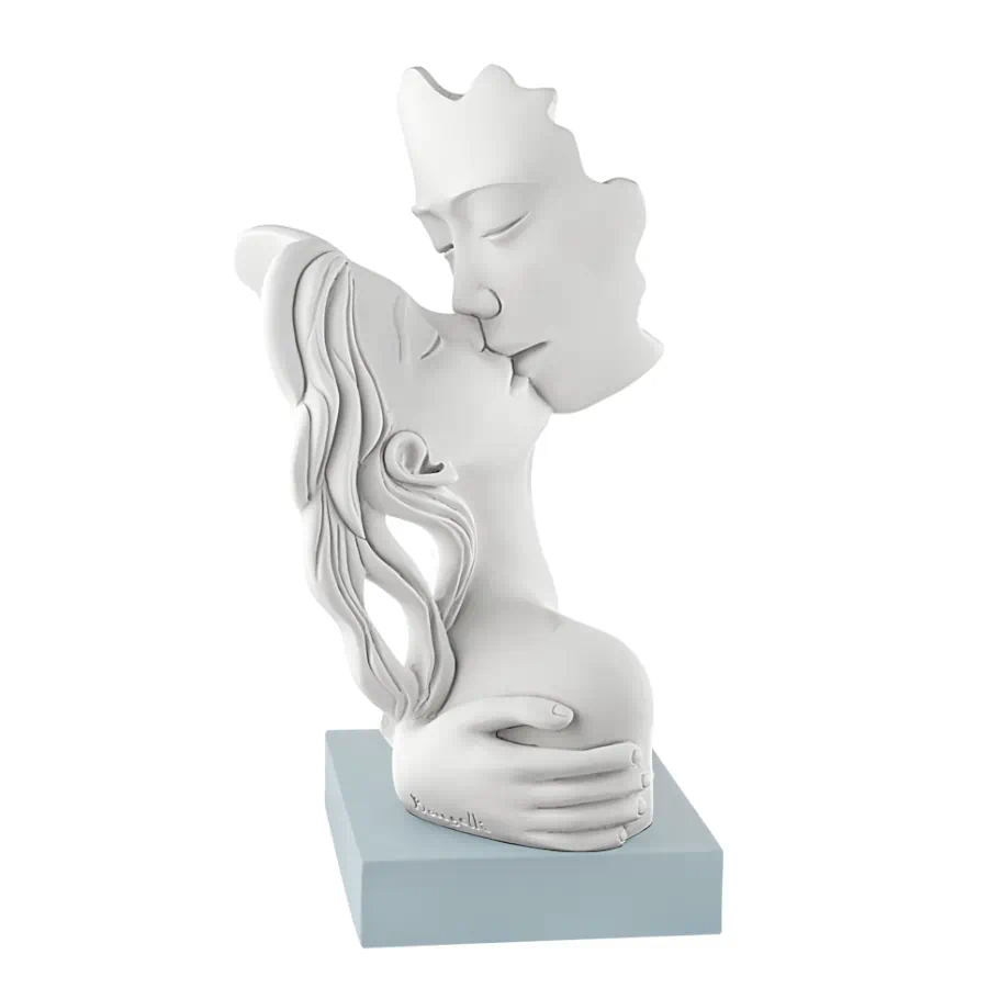 Idea Regalo Bomboniera Scultura Coppia Bacio Carta da Zucchero