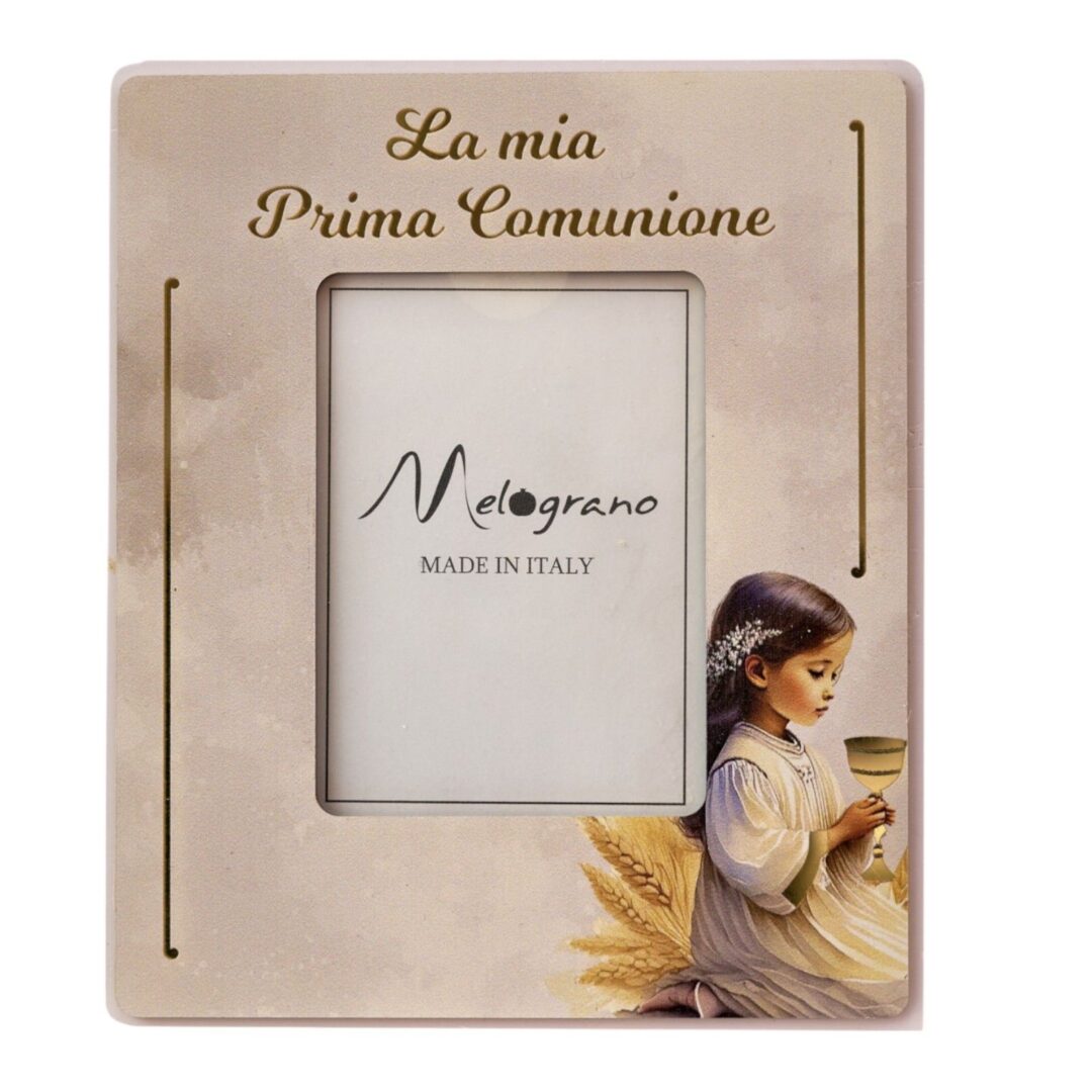 BOMBONIERA COMUNIONE PORTAFOTO BIMBA CALICE DECORATA