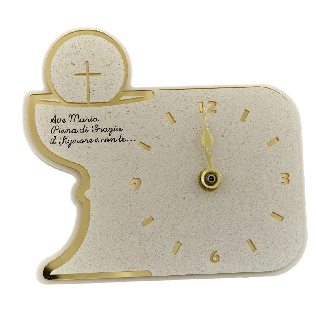 BOMBONIERA COMUNIONE OROLOGIO CALICE DECORATO