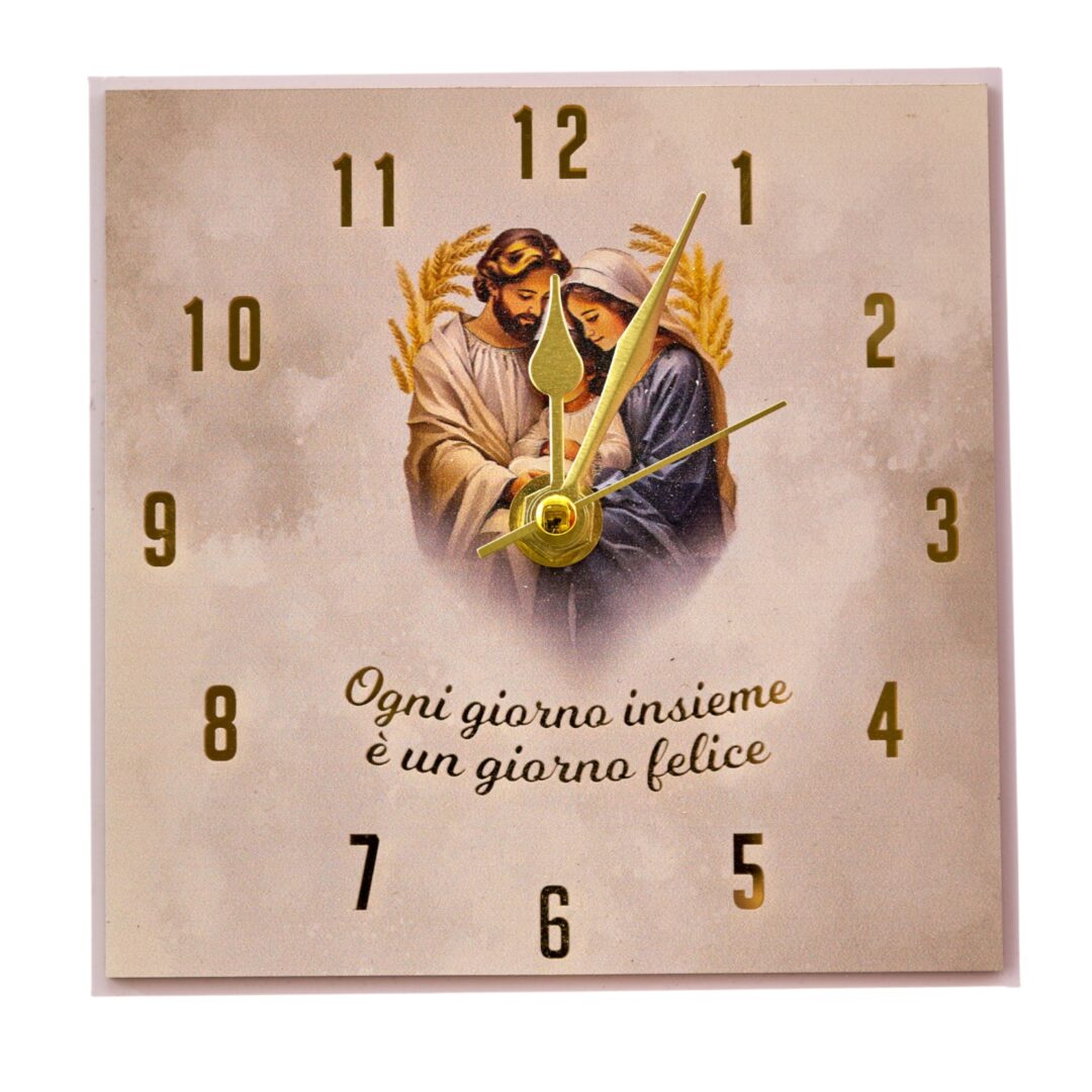 BOMBONIERA MATRIMONIO OROLOGIO con DECORO SACRA FAMIGLIA (Copia)