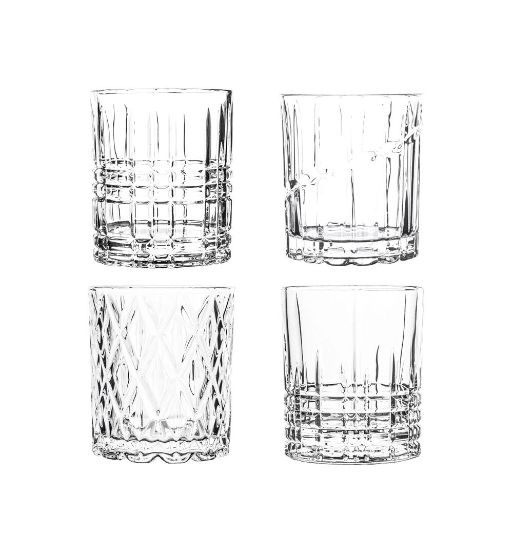 BOMBONIERA MATRIMONIO BICCHIERE VETRO MULINELLO NEW ASSORTITI SET 4 PZ