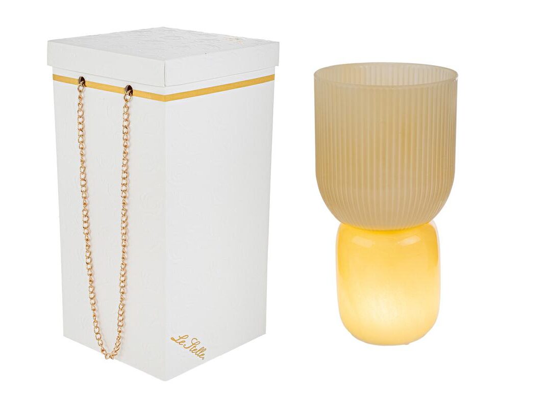 Bomboniera Idea Regalo Matrimonio Vaso Lampada Vetro Decorata con Box