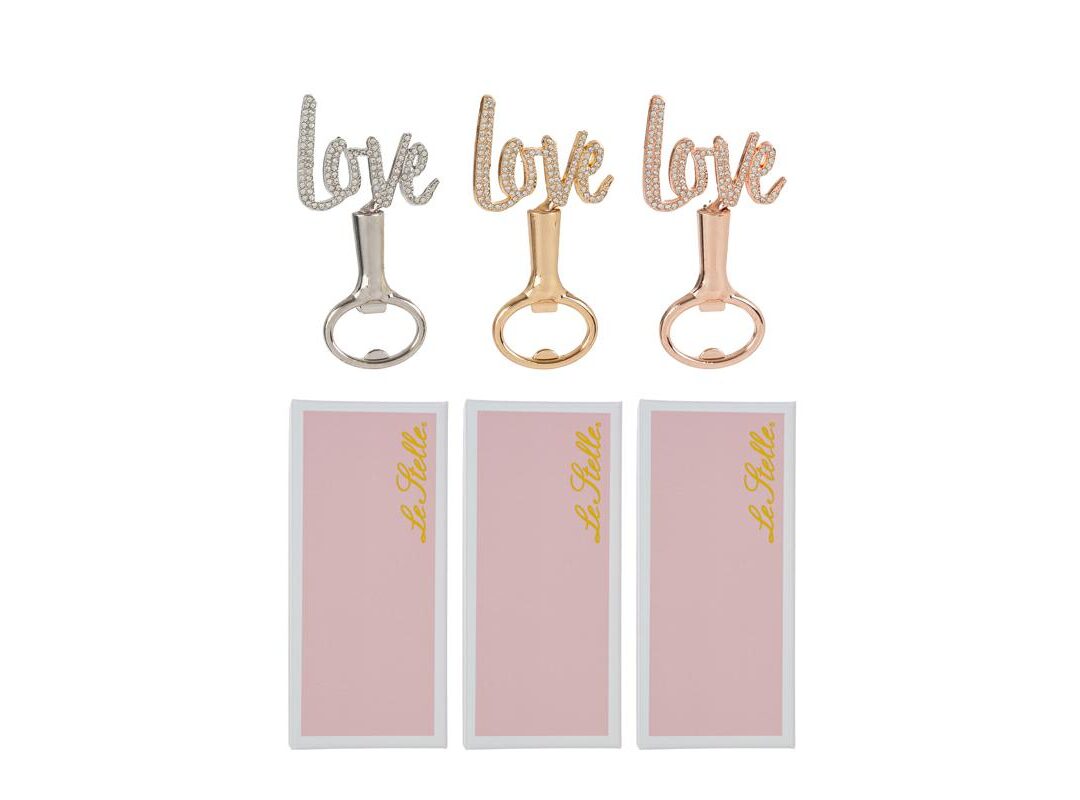 Bomboniera Matrimonio Apribottiglie scritta Love 3 assortiti con Astuccio