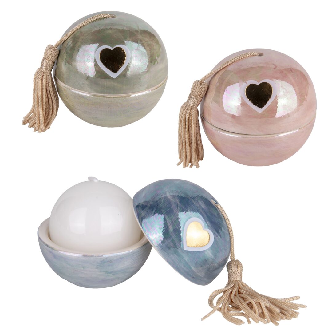Sfera Ball Portacandela con Cuore Assortiti Bomboniera Matrimonio Etm