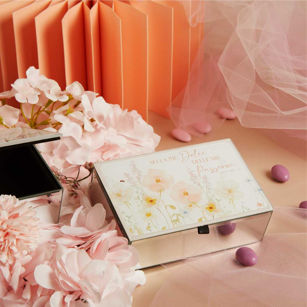 Portagioie in Vetro Decoro Floreale Rosa Bomboniera Matrimonio Claraluna 2026