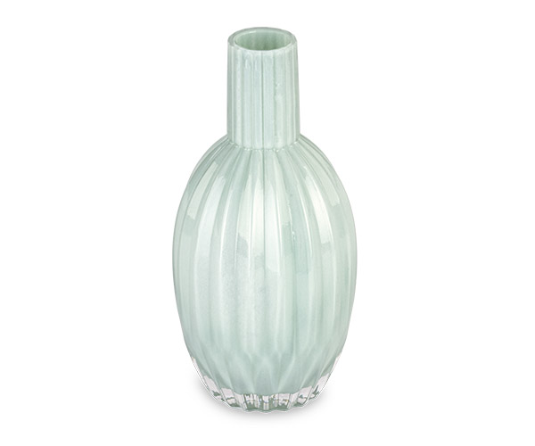 Bomboniera Cupido Vaso Righe Verde Acqua C/Scatola
