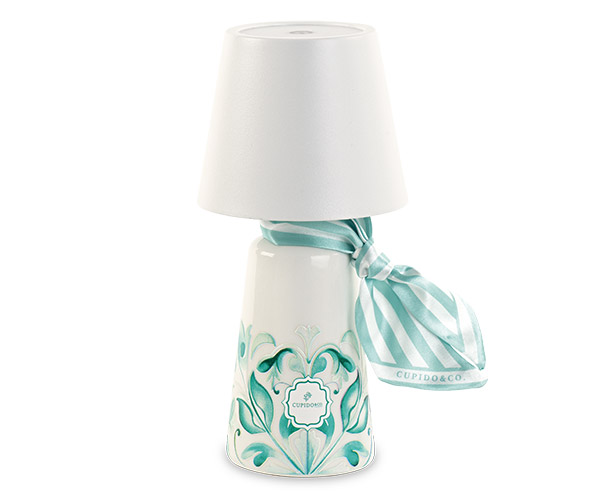 Bomboniera Cupido Lampada-Vaso Dolce Vita Smeraldo Ric.Usb