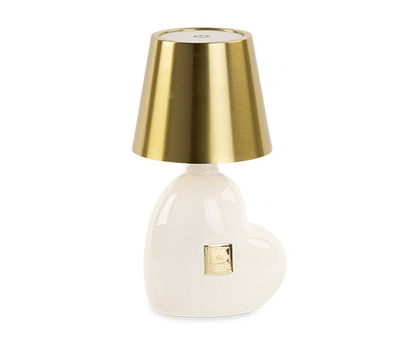 Bomboniera Cupido Lampada Cuore Bianca Ricar.Usb