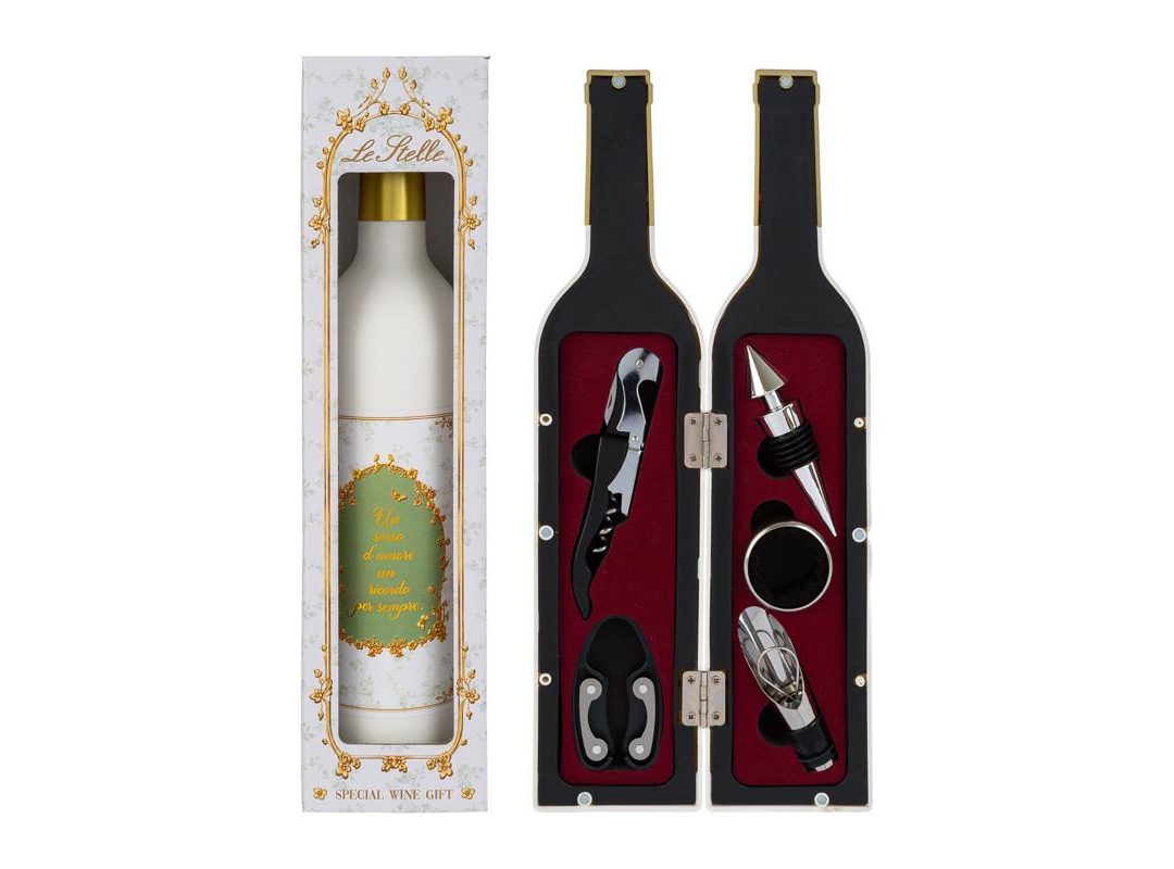 Bomboniera Set 5 pz Accessori Vino in Bottiglia