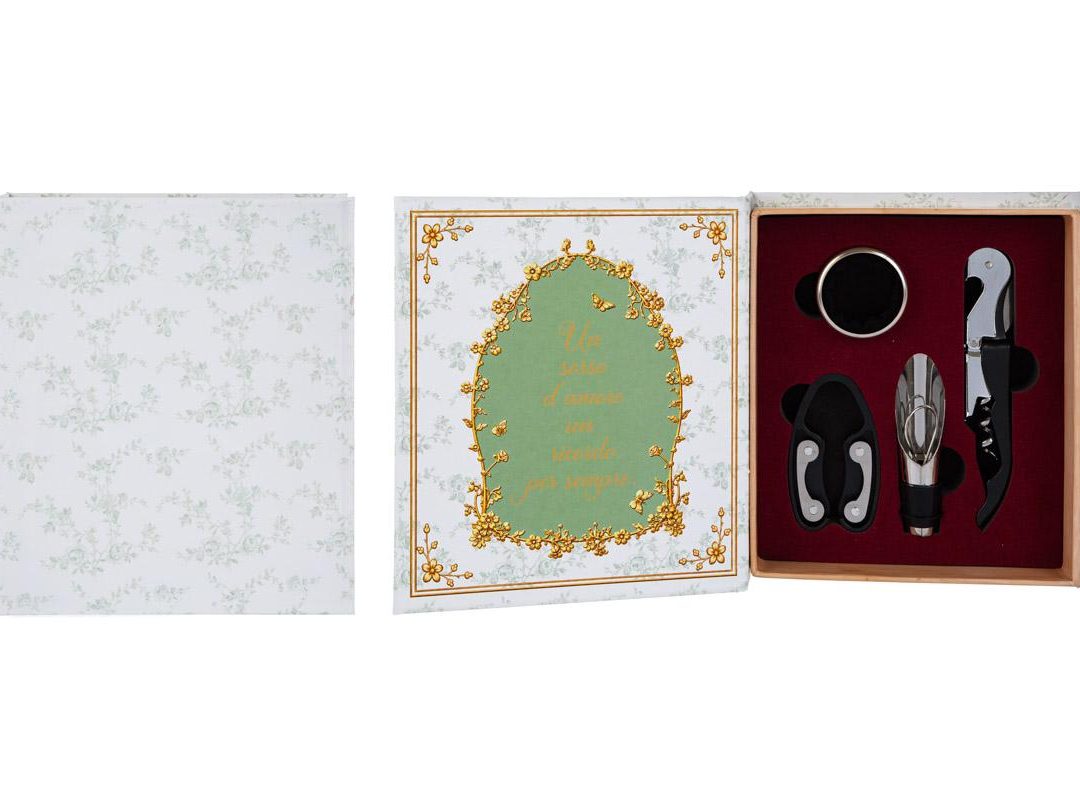 Bomboniera Set 4 pz Accessori Vino