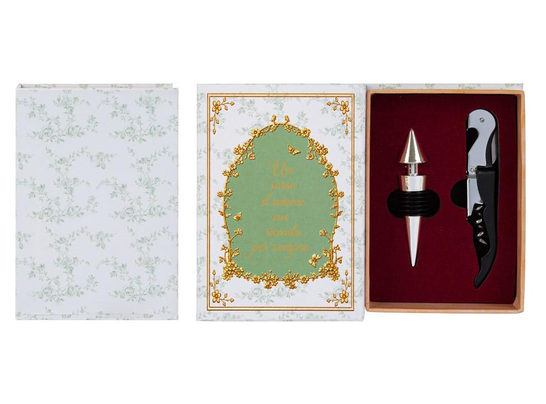 Bomboniera Set 2 pz Accessori Vino