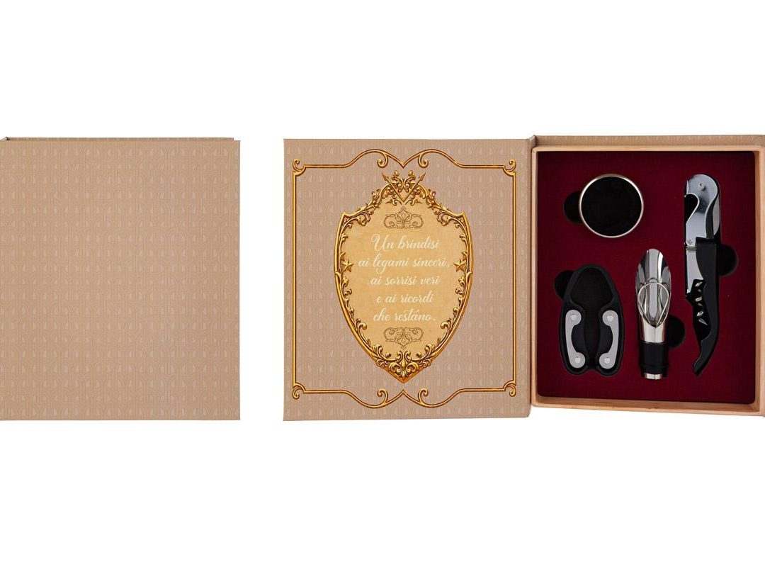 Bomboniera Set 4 pz Accessori Vino