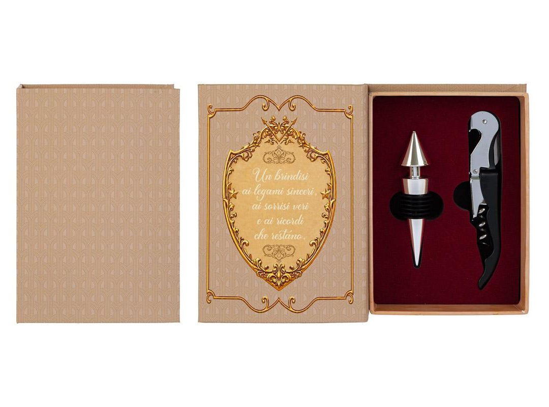 Bomboniera Set 2 pz Accessori Vino