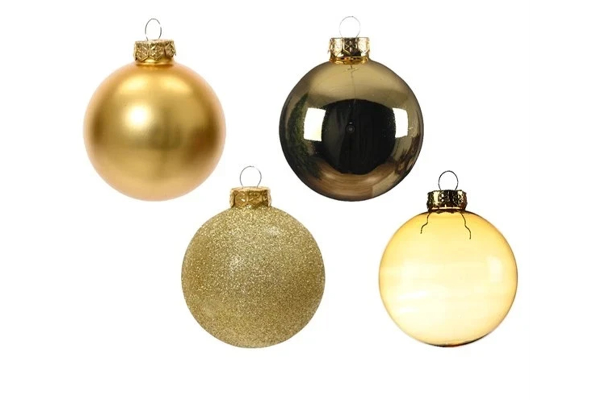 Set 42 Palline Vetro Natale Oro Ass.D.7Cm - immagine 2
