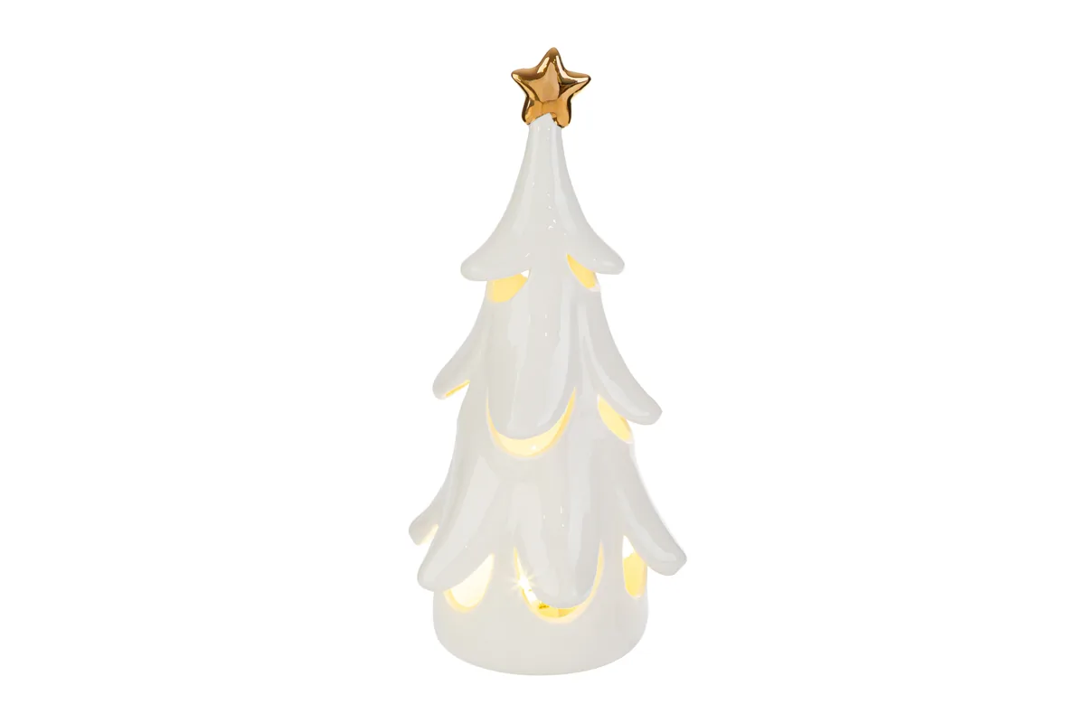 Albero Bianco Led Porcellana 13X11,5Xh.26Cm