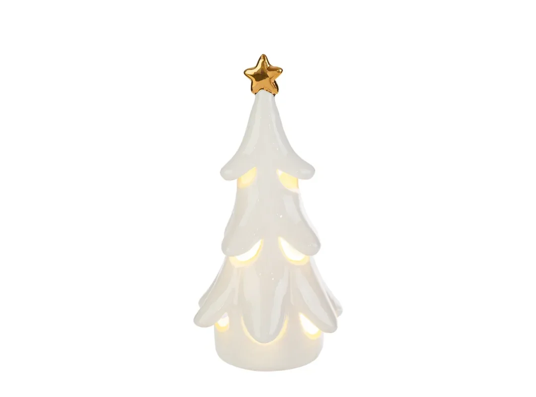 Albero Bianco Led Porcellana 9,5X8,5Xh.18Cm