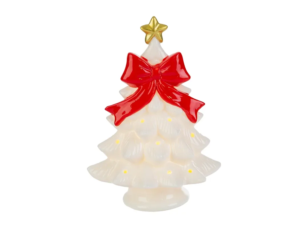 Albero Fiocco Led Porcellana 13X9Xh.17Cm