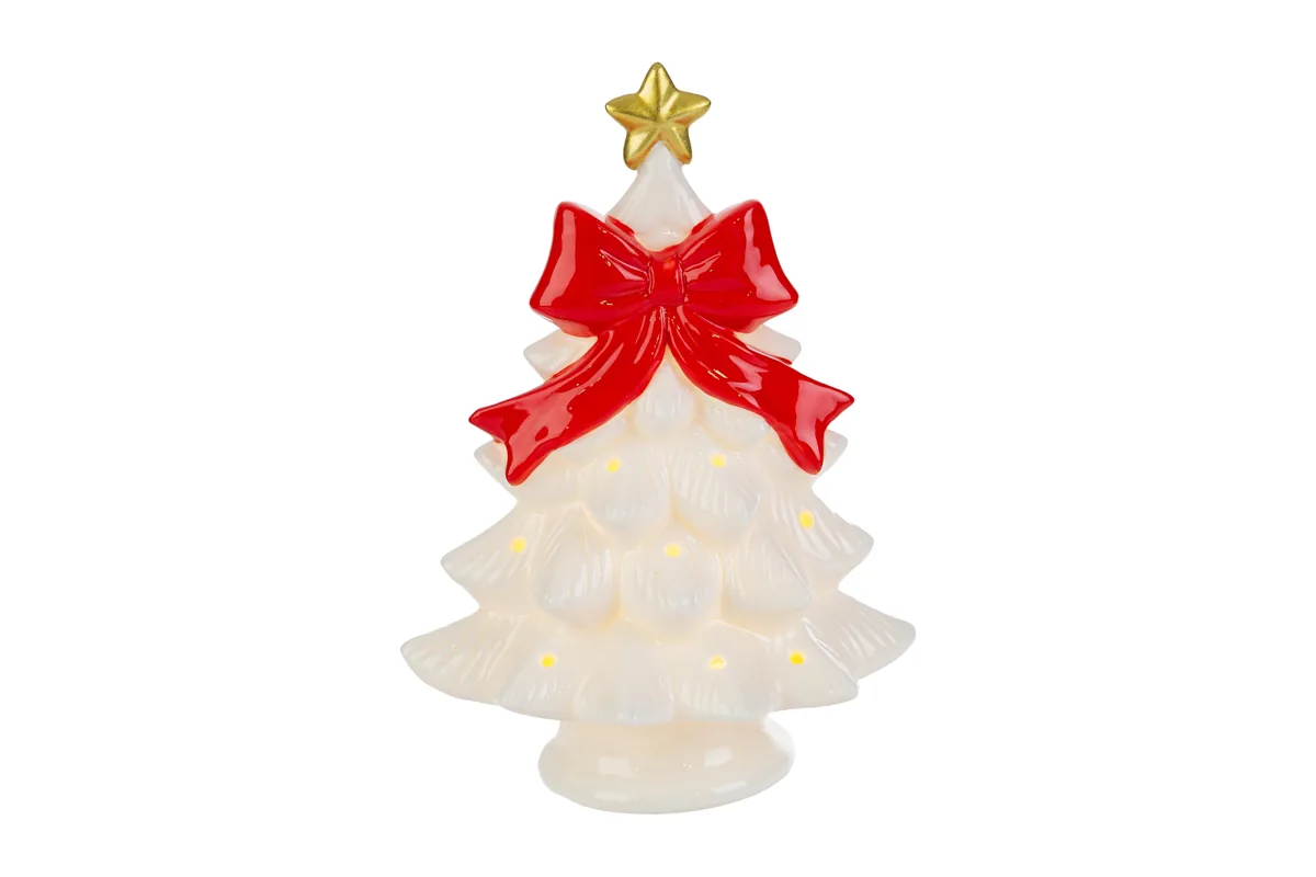 Albero Fiocco Led Porcellana 13X9Xh.17Cm