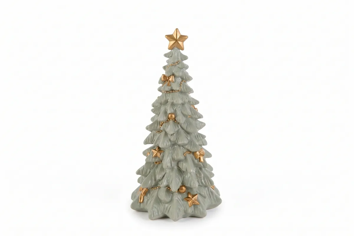 Albero Natalizio Resina Led 13X25Cm