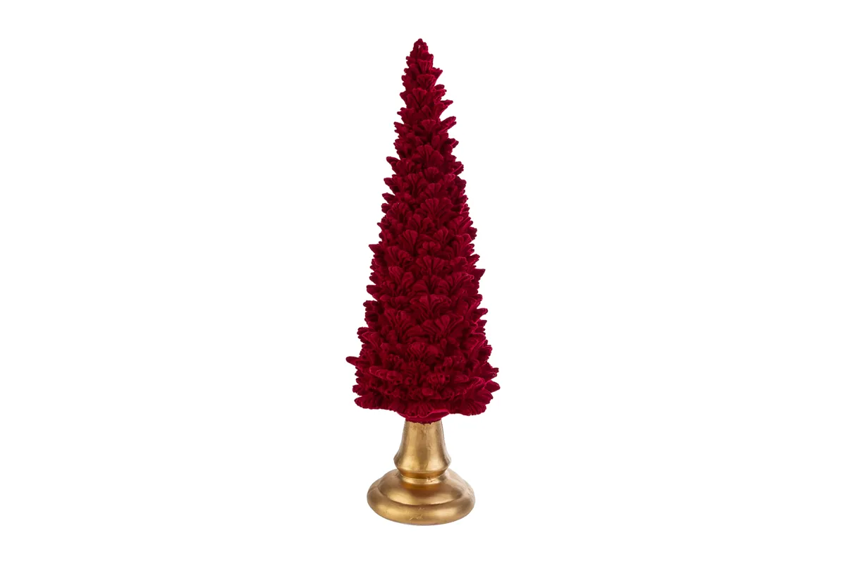 Albero Velluto Rosso In Resina 10X10X30Cm Albero Velluto Rosso In Resina 10X10X30Cm