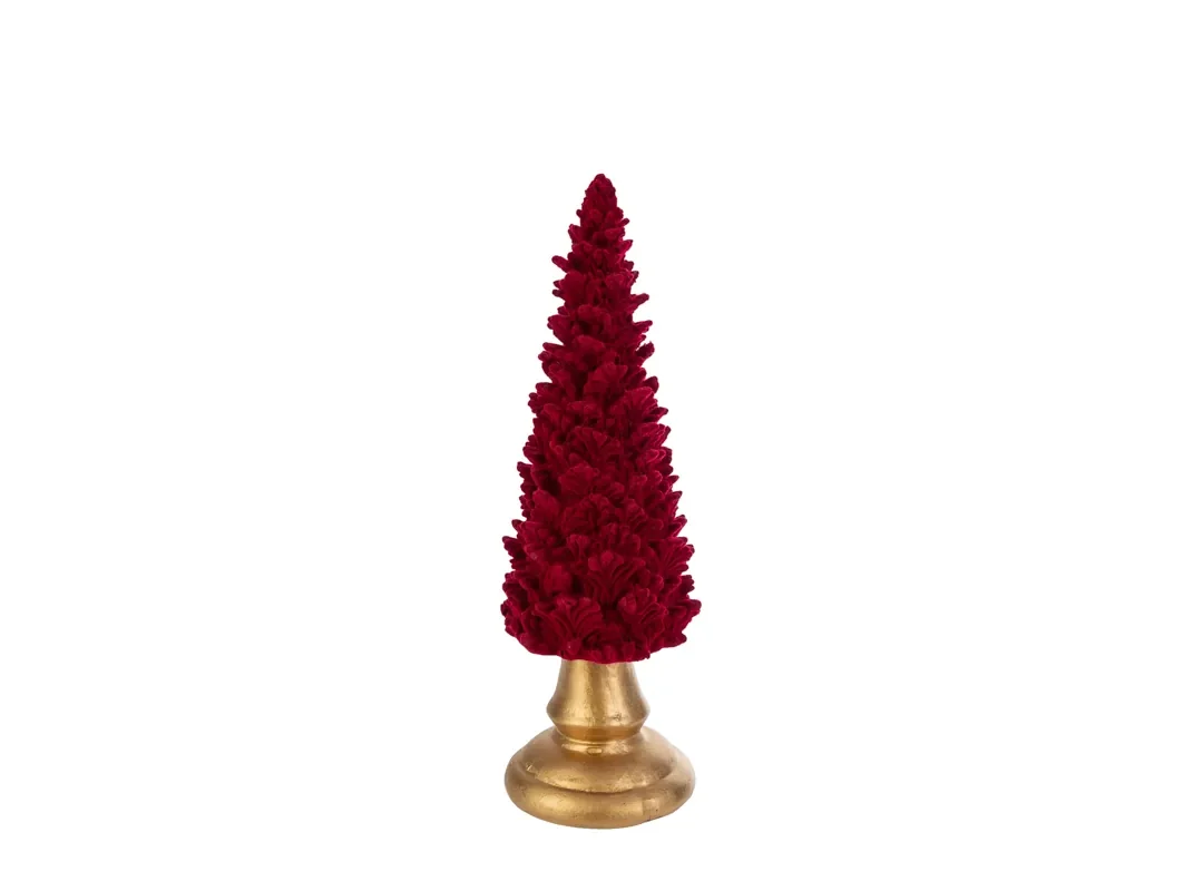 Albero Velluto Rosso In Resina 7X7X22Cm