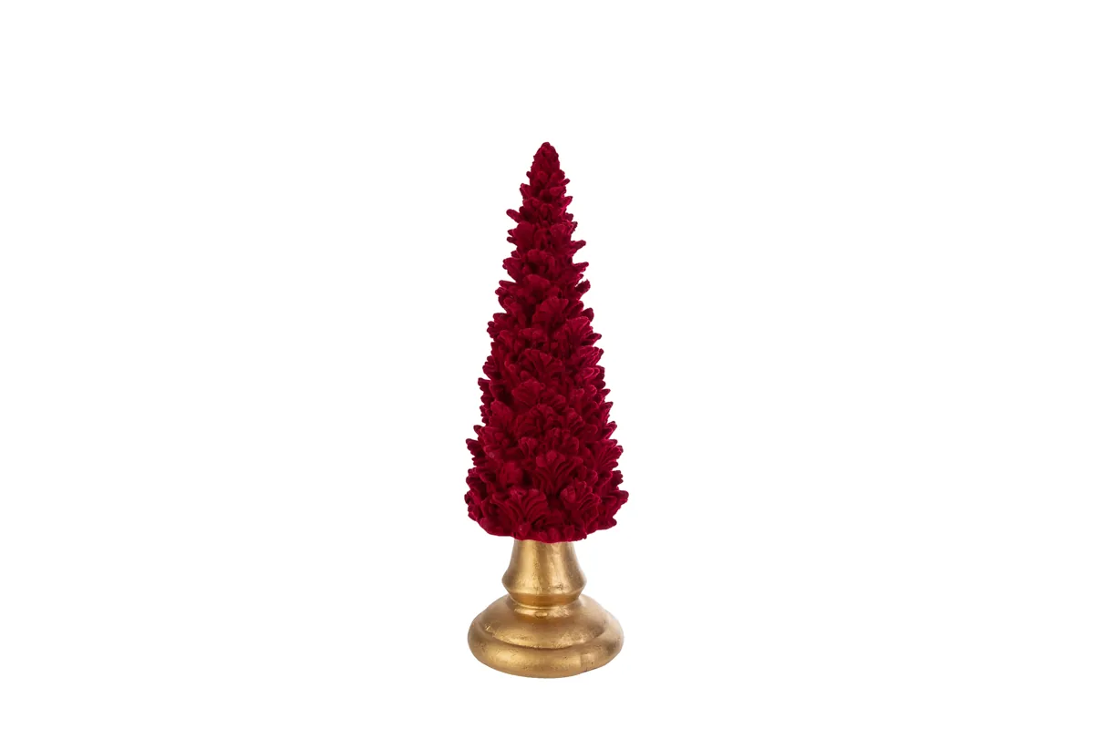 Albero Velluto Rosso In Resina 7X7X22Cm Albero Velluto Rosso In Resina 7X7X22Cm