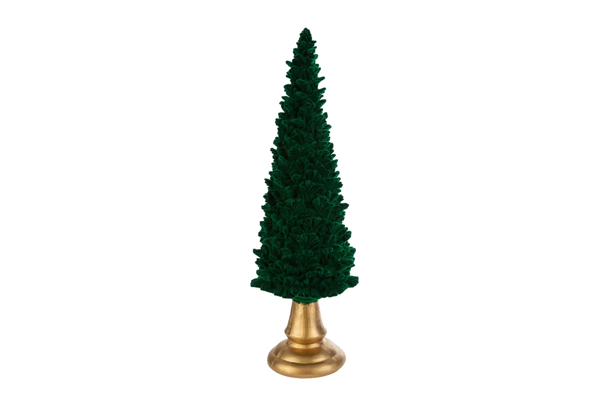 Albero Velluto Verde In Resina 10X10X30Cm Albero Velluto Verde In Resina 10X10X30Cm