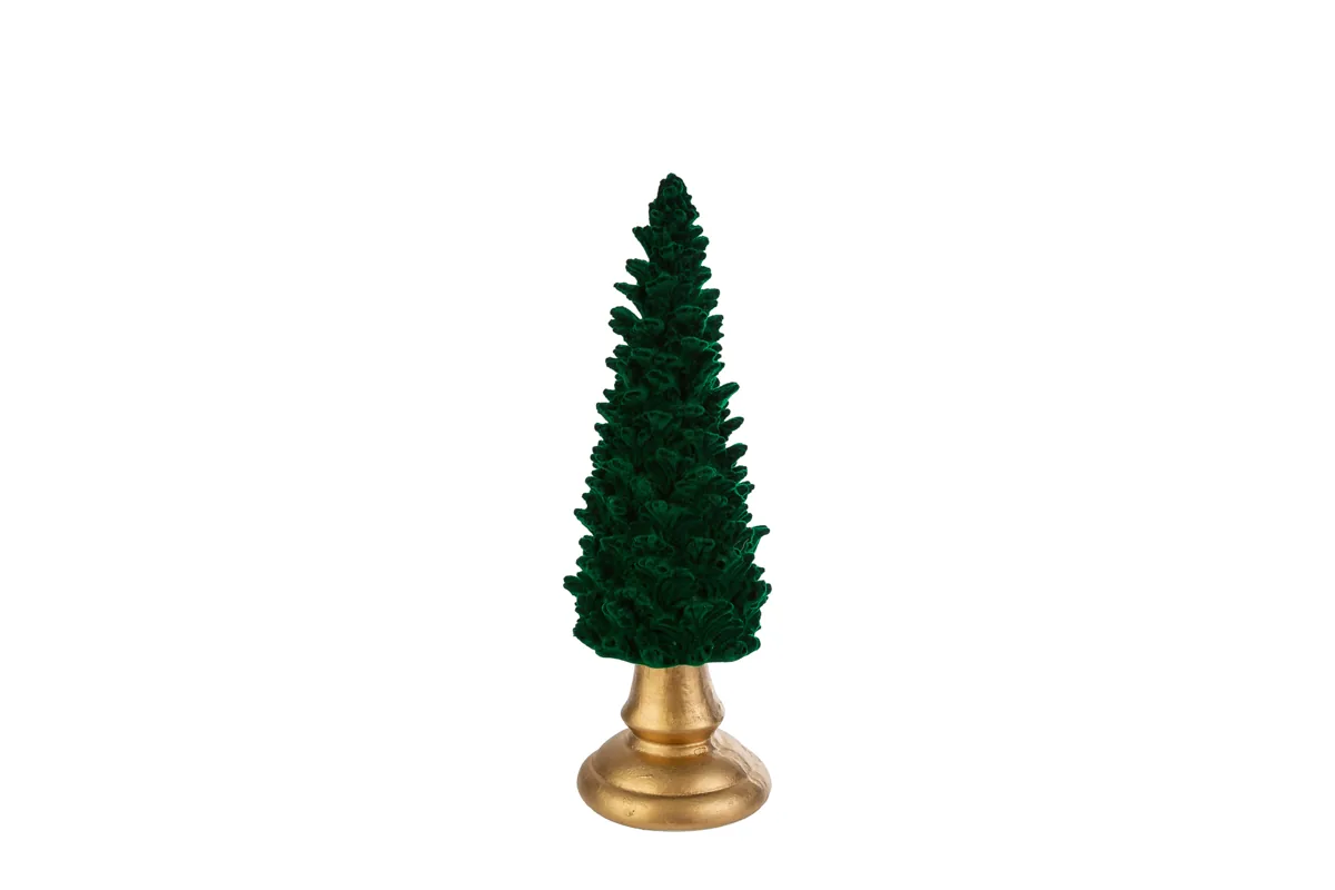 Albero Velluto Verde In Resina 7X7X22Cm Albero Velluto Verde In Resina 7X7X22Cm