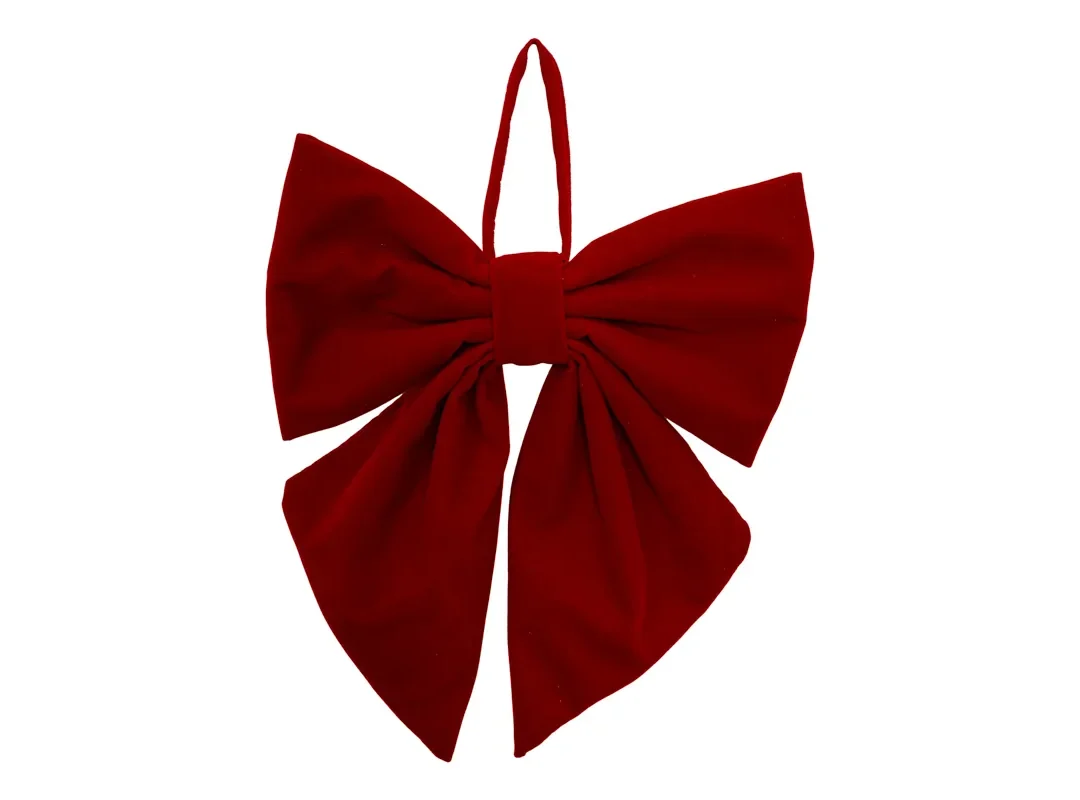 Appendino Fiocco Decorato Rosso 23X30Cm