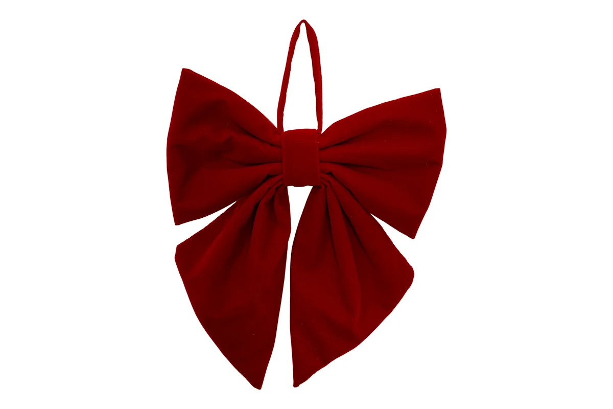 Appendino Fiocco Decorato Rosso 23X30Cm Appendino Fiocco Decorato Rosso 23X30Cm