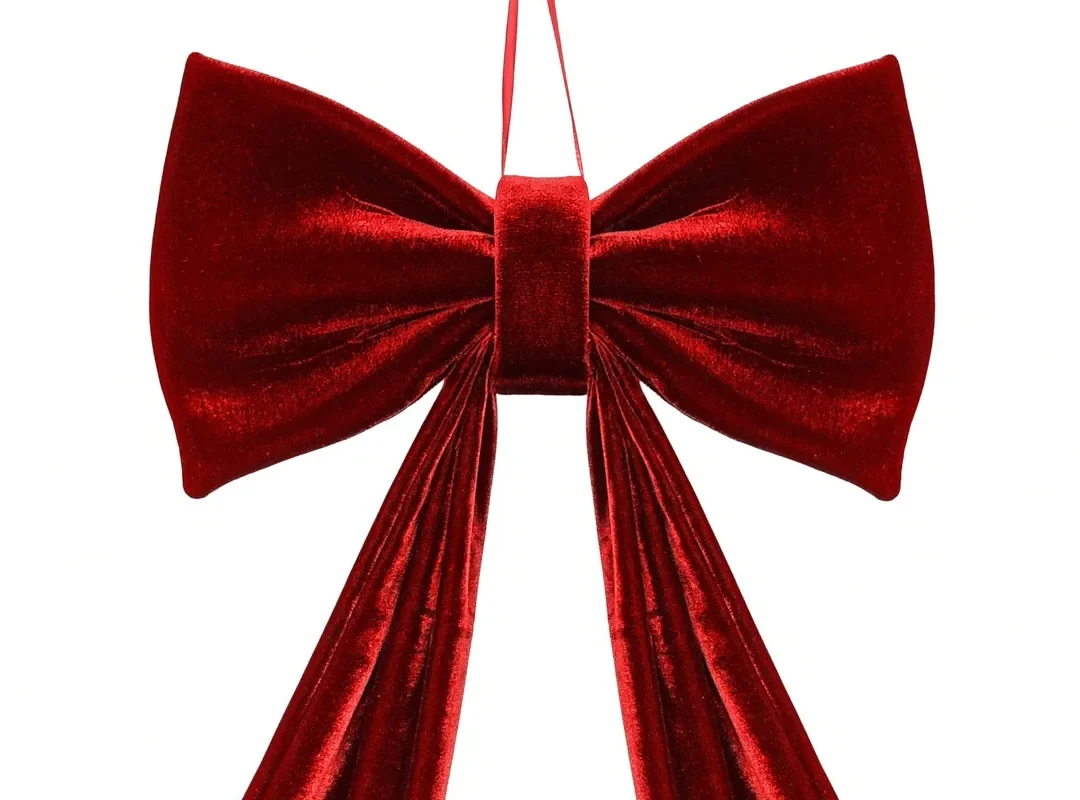Appendino Fiocco Velluto Rosso 35X60Cm
