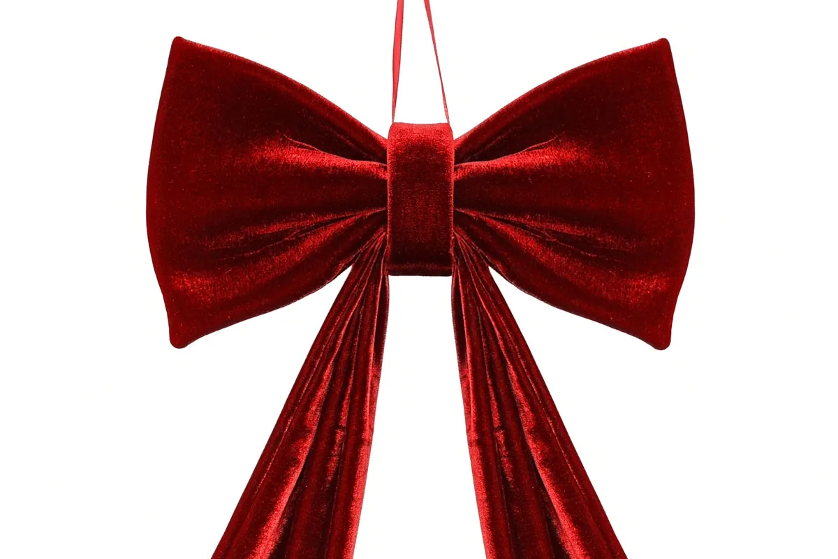 Appendino Fiocco Velluto Rosso 35X60Cm