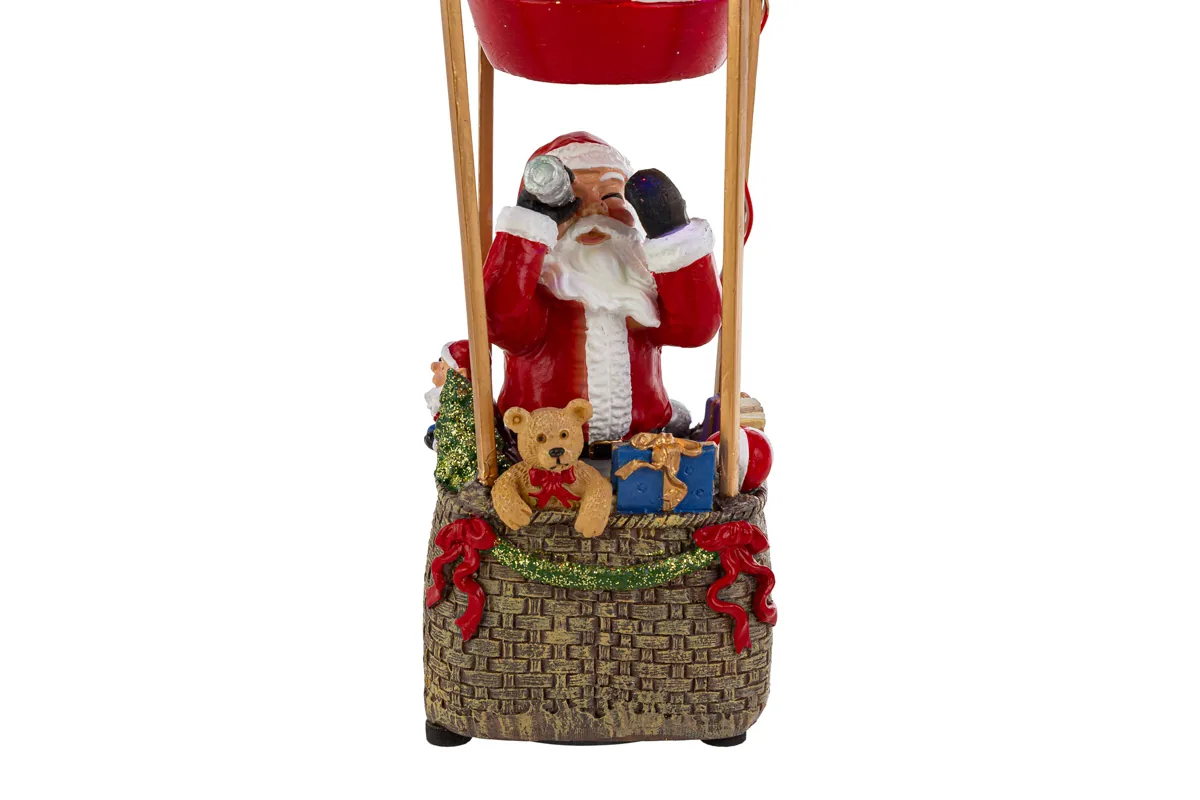 Babbo Natale Mongolfiera Movimento Led 12X12Xh.29,5Cm