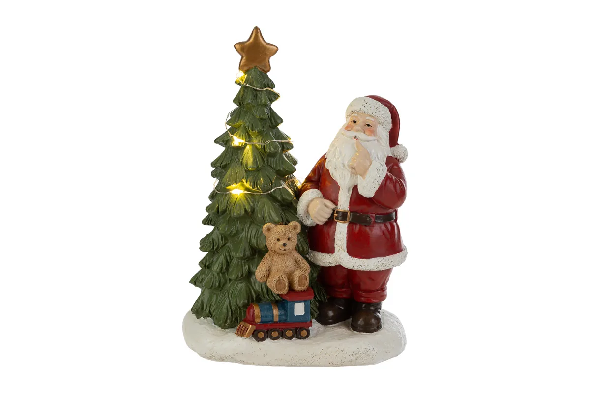 Babbo Natale Resina Led 13X10Xh.18Cm