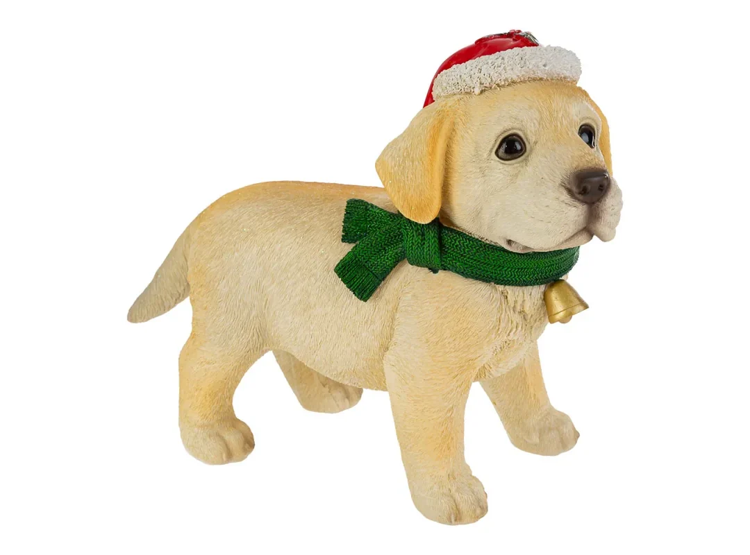 Cagnolino Natalizio Resina 32,5X14,5Xh.27,5Cm