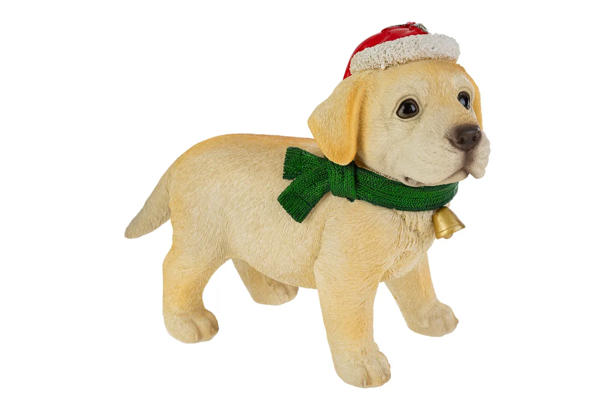 Cagnolino Natalizio Resina 32,5X14,5Xh.27,5Cm