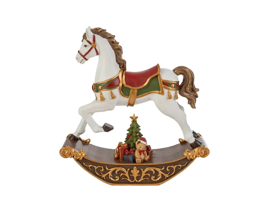 Cavalluccio Natalizio Resina 23,5X5,5Xh.25,5Cm