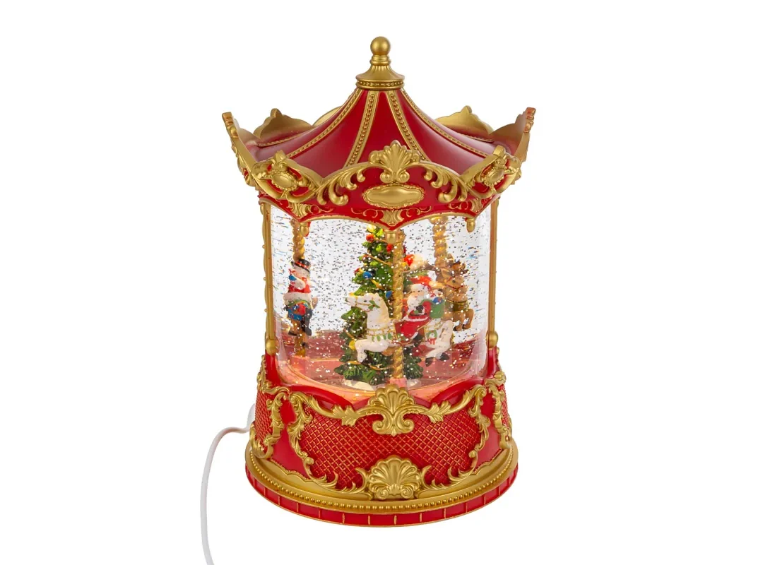 Giostra Natalizia Luci/Musica Usb+Battery 14X21Cm