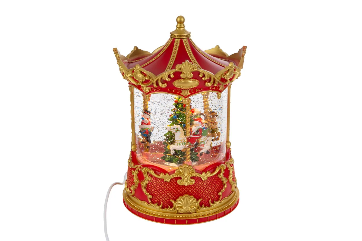Giostra Natalizia Luci/Musica Usb+Battery 14X21Cm